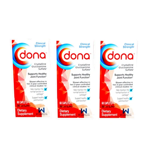 DONA Crystalline Glucosamine Sulfate 60 caplets (3 Pack)F