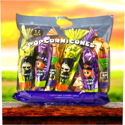 Generic Popcornopolis Halloween Popcorn Cones | Caramel Corn, Kettle Corn, Cornfetti Corn | Gift | Trick Or Treat | Spooky 12 Pack