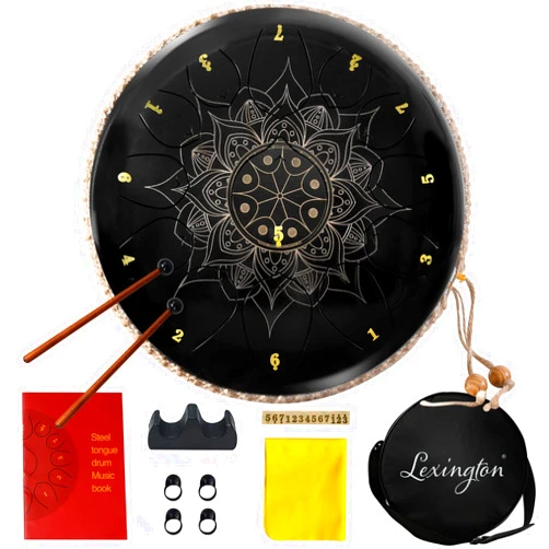 Lexington 13 Notes 12 Inches Steel Tongue Tank Drum Set C Key Lotus Pattern