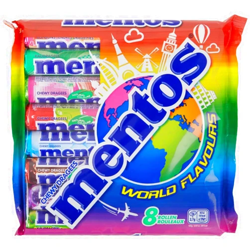 Mentos World Flavours I 8 Rolls of different Flavored Chewy Dragees I 300g 10.5 ounce total