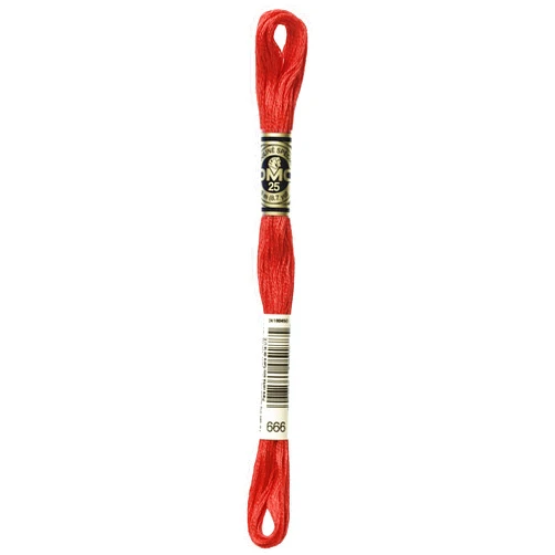 DMC 117-666 Six Stranded Cotton Embroidery Floss, Bright Christmas Red, 8.7-Yard