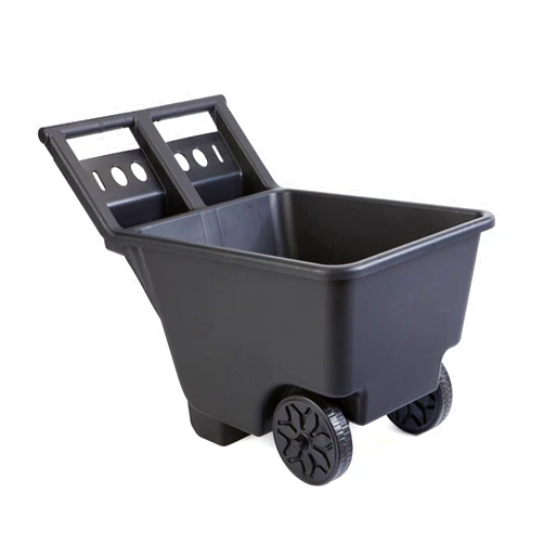 Mighty Tuff Yard Cart, Heavy Duty Wheeled Large Capacity Cart, 4.5 Cubic Feet, 200-pound Capacity Black