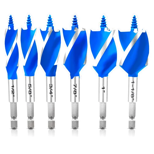 NICAVKIT 6Pcs Auger Drill Bit Set for Wood, 1/2
