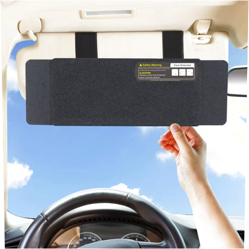 TFY Car Sun Visor Extender, TFY Windshield and Side Window Sunshade, Protects from Sun Glare and UV Rays, Universal Fit for Most of Cars, 1 Piece (Black)