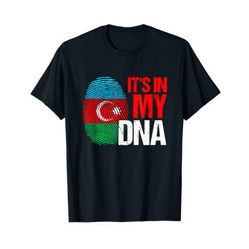 Azerbaijani Patriotic DNA Fingerprint Flag Gifts Proud Azerbaijani It's In My DNA Azerbaijan Patriotic Flag T-Shirt