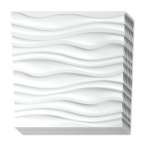 Art3d PVC Wave Board Textured 3D Wall Panels, White, 19.7