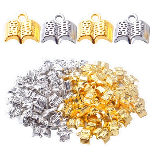 BronaGrand 100pcs Open Books Charms Bible Book Charms Book Pendant Charm Craft Supplies for Jewelry DIY Necklace Bracelet Making Accessory