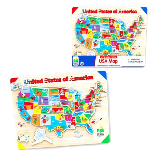 The Learning Journey Lift & Learn Puzzle - USA Map Puzzle for Kids - Preschool Toys & Gifts for Boys & Girls Ages 3 and Up - United States Puzzle for Kids - Award Winning Toys
