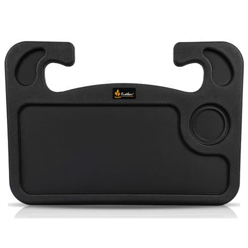 EcoNour 2 in 1 Car Steering Wheel Desk, Tray for Laptop Car Mount with Pen Holder| Food Tray for Eating with Drinks Holder | Multipurpose Travel Car Accessories