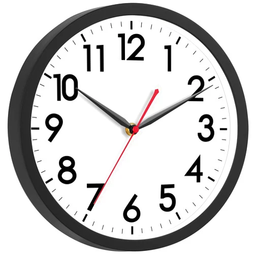 AKCISOT 12 Inch Wall Clock Silent Non-Ticking Modern Wall Clocks Battery Operated - Analog Classic Clock for Office, Home, Bathroom, Kitchen, Bedroom, School, Living Room(Black)