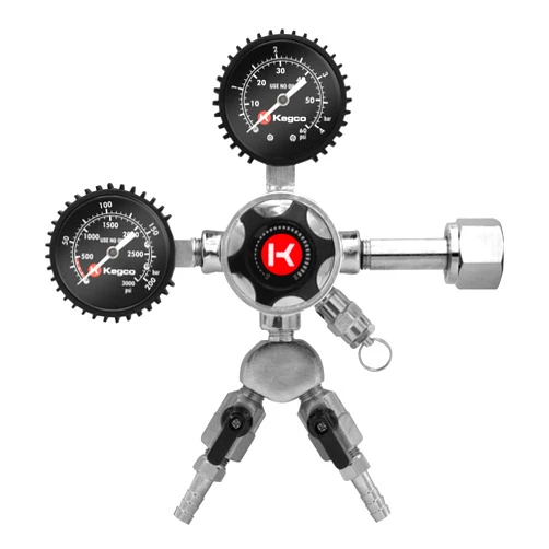Kegco Elite Series Dual Gauge CO2 Draft Beer Regulator, 2 Product, Chrome