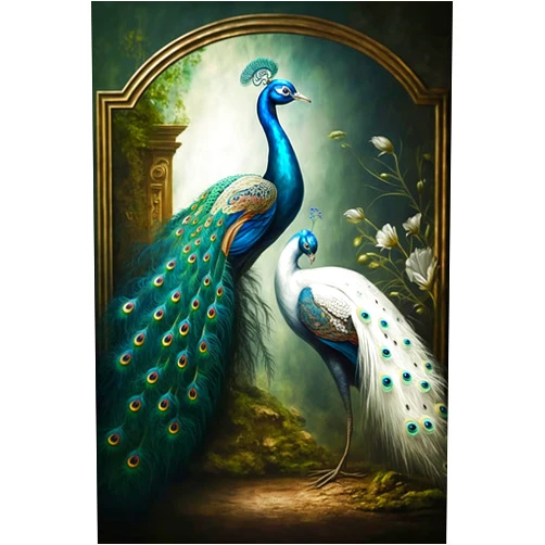 CVCEXZLI White and Blue Peacock Puzzles for Adults - 1000 Piece Wooden Jigsaw Puzzle - Difficult and Cool Fantasy Puzzles