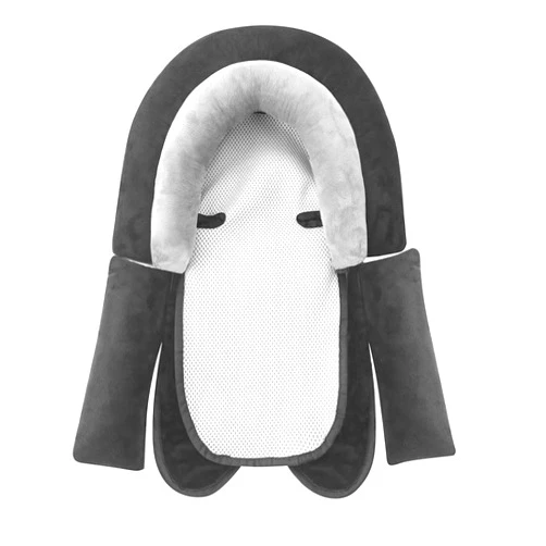 PandaEar Baby Head Support for Car Seat,3 in 1 Infant Head Neck Body Support Soft Insert Cushion Pad for CarSeat, Strollers, Bouncer (Black & Grey)