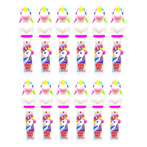 POPUPS! LOLLIPOP Pop Ups! Unicorn Lollipop Holder | Collectable Unicorn Lollipop Case | Unicorn Party Favors for Halloween, Goodie Bags, Piñata Candy, Game Prizes | Bulk Set of 12 | Lollipops Included