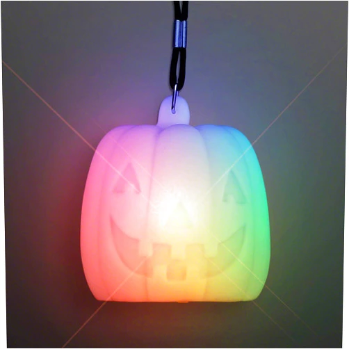 FlashingBlinkyLights Halloween Deco Pumpkin Light up Necklace with Color Change LEDs
