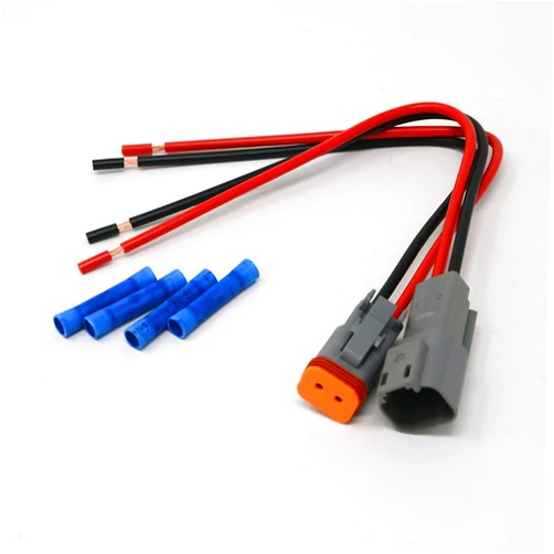 Deutsch & 3M Deutsch DT 2-PIN Pigtail & 3M Vinyl Butt Connector kit, UL Certified 14AWG Pure Copper GPT Wires with 13 Amps Continuous Capacity (Made in USA)