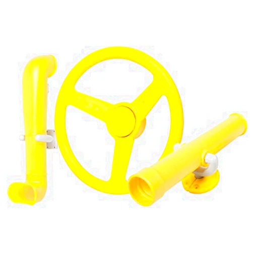 Swing Set Stuff Inc. Swing Set Stuff Periscope Telescope and Steering Wheel Kit SSS Logo Sticker Swing Set Attachment, Yellow