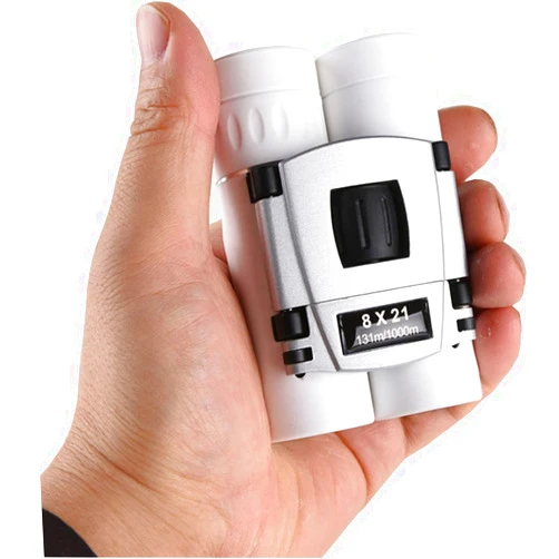 AWOEZ 8x21 Compact Binoculars for Adults Teens, Mini Small Full Optical Binoculars for Bird Watching Opera Hiking Hunting Travel Concert (White)