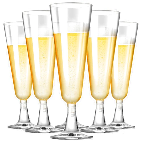 SUREHOME Plastic Champagne Flutes Plastic Champagne Glasses Disposable Mimosa Glasses Bulk 100 Pack Clear Wedding Toasting Cups Unbreakable Crystal Stemware for Bar Baby Shower Birthday Party Supplies