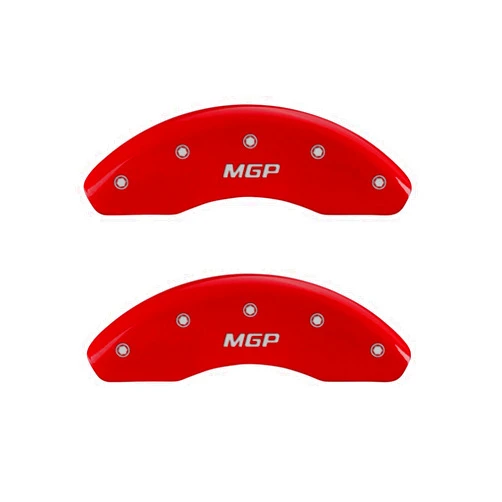 MGP Caliper Covers 20004SMGPRD Red Powder Coat Finish Engraved Front/Rear MGP Caliper Cover, (Set of 4)