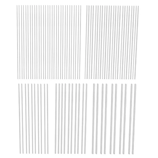 BBYPP 80PCS Stainless Steel Rods 40cm, 5 Diameters 1mm 1.5mm 2mm 2.5mm 3mm Stainless Steel Round Solid Metal Rod for DIY Craft