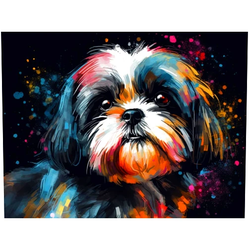 Generic Diamond Art Painting Shih Tzu Dog Paint Cute Dog Puppy(2) Kit for Adults Diamond Art Painting by Number Kits Gem Art Wall Home Decor(Canvas 11.8 x15.8inch)