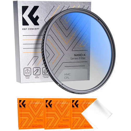 K&F Concept 49mm Circular Polarizer Optical Glass Lens Filter Ultra-Slim 18 Multi-Layer Coatings Circular Polarizing Filters for Camera Lens (K Series)