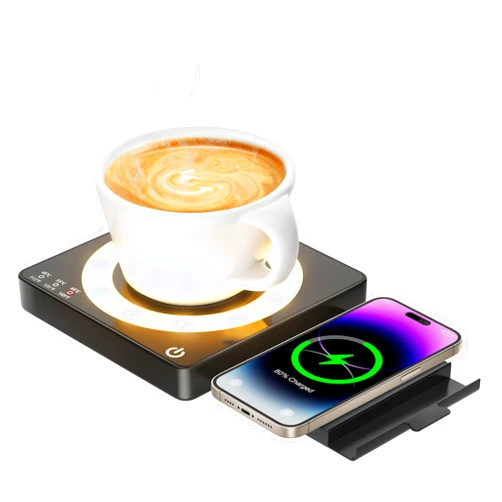WHOLEV Coffee Mug Warmer, Smart Mug Warmer 15W Wireless Charging for Desk/Home, 3 Heat Settings Temperature Controlled, 8H Auto Off, Candle Warmer, Safe for Heating Coffee, Beverage, Milk, Tea