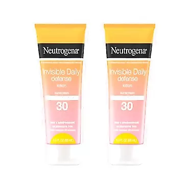 Lovely Annie Invisible Daily Defense Sunscreen Lotion, Broad Spectrum SPF 30, Oxybenzone Free, Water Resistant, Sun & Environmental Aggressor Protection, Antioxidant Complex, Non Comedogenic (It won't clog pores), Pack of 2, 3 Fl OZ Per Pack