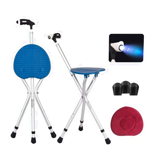BSROZKI Folding Lightweight Walking Stick Cane with Seat Foldable Golf Chair Cane Stool Portable Seats for Seniors Spectator Heavy Duty 350 lbs Capacity