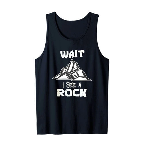 SDS Media Wait I See A Rock - Apparel Funny Geology Geologist Tank Top