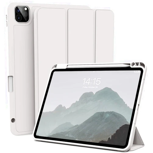 kenke Case for iPad Pro 11 Inch 4th/3rd/2nd Generation (2022/2021/2020) with Pencil Holder, Slim Trifold Smart Cover with Soft TPU Back, Support 2nd Gen Pencil Charging, Auto Sleep/Wake, Gray