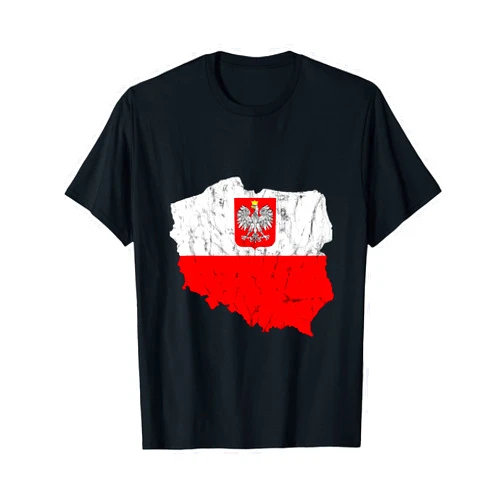 Polen Flaggen Polnische Wurzeln Polska Poland Map Outline Polska Travel Polish Flag Roots T-Shirt