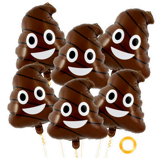 YOTHORN 6 Pcs Funny Poop Balloons,22 Inch Poo Aluminum Foil Balloon,Prank Joke Party Decoration for Teen Boys Office Halloween Prank Interactive Gag Gifts