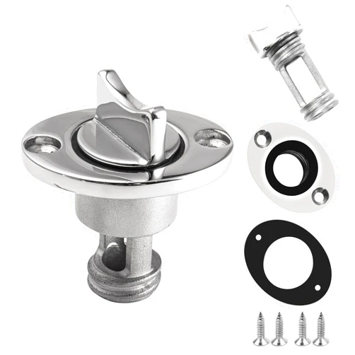 YUSOVE 2 Pcs Oval Garboard Drain Plug,316 Stainless Steel Marine Drain Plug Kit Fits 1
