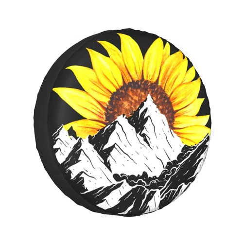 WINUSMK Sunflower Spare Tire Cover Waterproof Dust-Proof Tire Wheel Protector Universal Fit for Jeep Wrangler Rv SUV Truck Travel Trailer and Many Vehicles 14