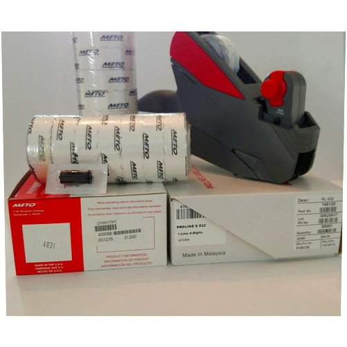 Meto 8.22 Price Label Gun, Value Pack, Price Gun, Box White Labels, Ink Roller