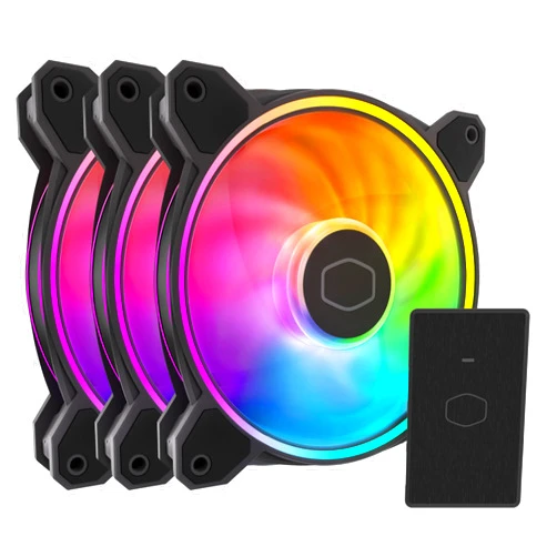 Cooler Master MasterFan MF120 Halo² 3in1 PC Case|Liquid Cooler|Air Cooler Fan, Dual Loop Gen 2 ARGB LEDs Rings, Dynamic PWM 120mm 2,050 RPM, Air Balance Blades, Hybrid Frame (MFL-B2DN-213P2-R2)