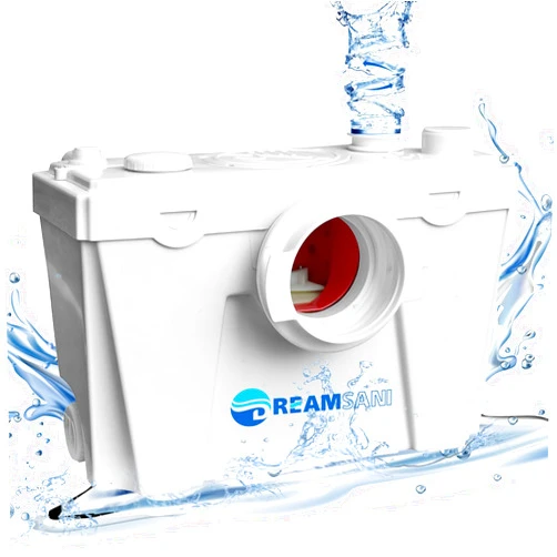 Dreamsani Macerator Pump,500WMacecrating Toilet Pump for Basement with 4 Water Connections for Macerating Toilet,Cooking Sink,Laundry