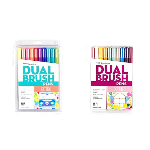 Tombow Dual Brush Pen Art Markers, Retro and Cottage, 20-Pack