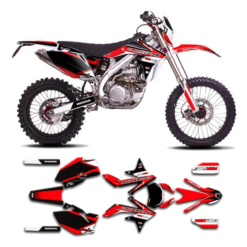 Kungfu Graphics Custom Decal Kit for Asiawing Dirt Bike Enduro LX250 LD450 LX 250 LD 450 2015 2016 2017 2018 2019 2020 2021 2022 2023 2024, Black Red, AWLX25LD4515N024-KO