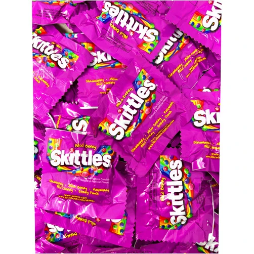 Assortit X Skittles Collab Wild Berry Flavor Candy Coated Fruit Chew Fun Size 3 Lbs Individually Wrapped Bulk Party Assortment 80+ Bite Size Mini Packs In Resealable Bag (48 Oz)