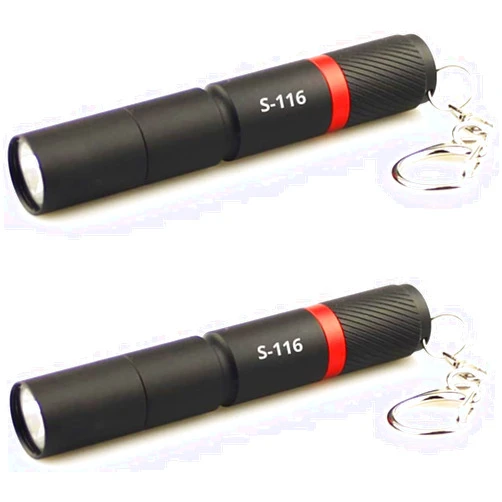 Tooniu Hand Light, 2Pcs Small Mini LED Flashlight with Keychain Flashlight, IP67 Waterproof Pen Flashlight, Battery-Powered Handheld Pocket Compact Torch for Camping Outdoor Emergency