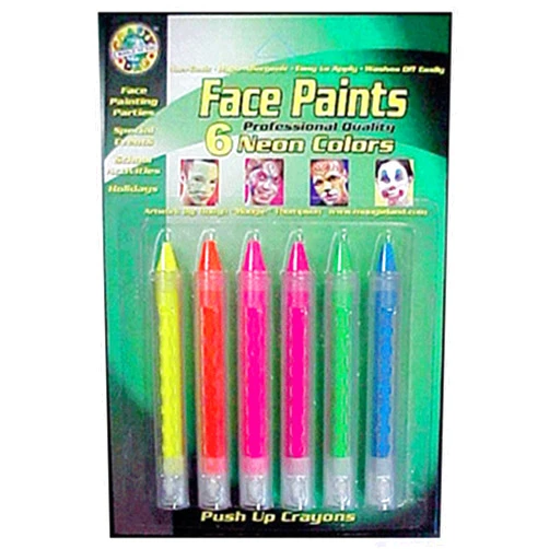 EIGELIU Face Paint Push-Up Crayons 6/Pkg-Neon