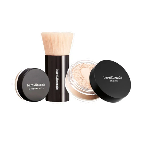 bareMinerals Original Get Started Kit, 3-Piece Makeup Set Includes Full-Sized Original Loose Mineral Foundation SPF 15, Travel-Sized Beautiful Finish Brush & Original Mineral Veil Setting Powder