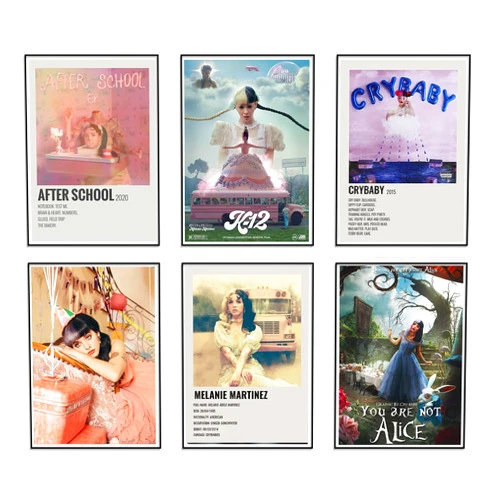 JSBADE Melanie Martinez Limited Edition Posters ，Rapper Posters Room Aesthetic Canvas Wall Art Prints for Teens, Boys, Girls Room Decor Set of 6 for(8x10inch, Unframed)
