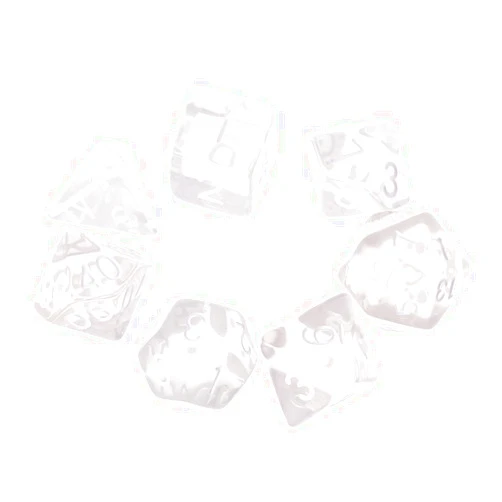 Buzhi 7Pack of Transparent Color D4 D6 D8 D10 D12 D20 Polyhedral Dice for Dungeons and Dragons DND RPG Table Games P