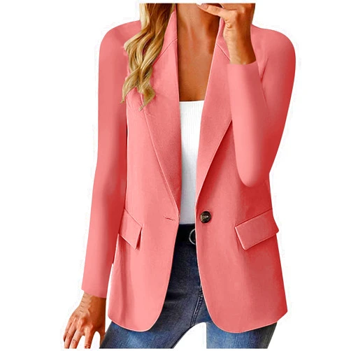Generic Blazers for Women Business Casual Summer Professional Dressy Jackets Plus Size Office Work Pocket Lightweight Blazer