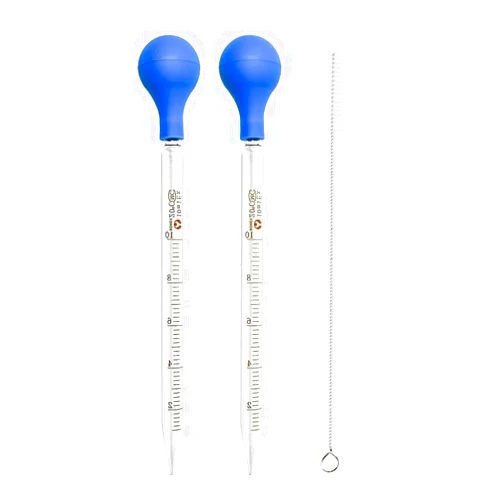 CcHuDE 2 Pcs 10ml Glass Pipette Droppers Liquid Transfer Eye Droppers Large Essential Oil Droppers Dropping Pipettes with Bulb Cleaning Brush