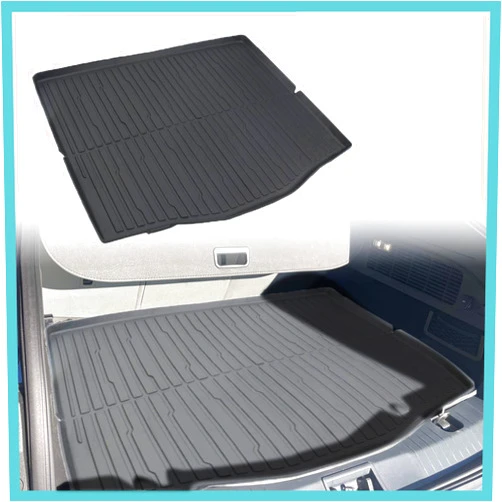 BestEvMod AOSKonology Mustang Mach-E All Weather Trunk Mat, 3D Cargo Liner Rear Floor Mat (2021-2023, Foldable, Rubber, Custom Fit)